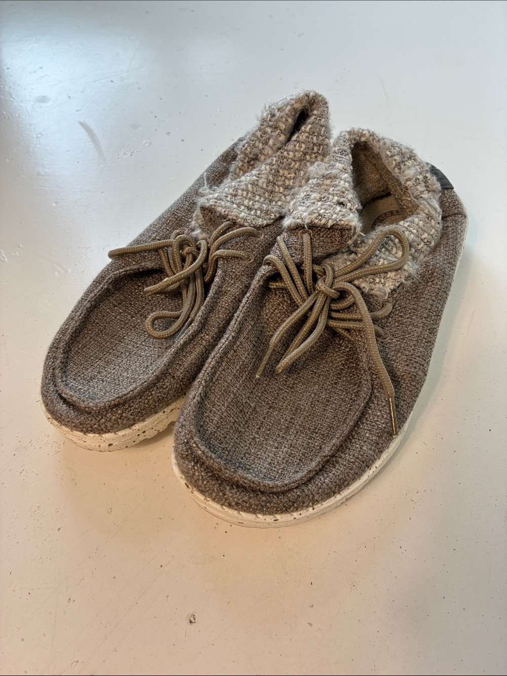 Hey Dude Sz 6 Slip On Gray Boat Style Shoes